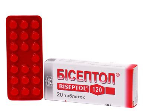 Ціни на Бісептол табл. 100 мг/20 мг №20