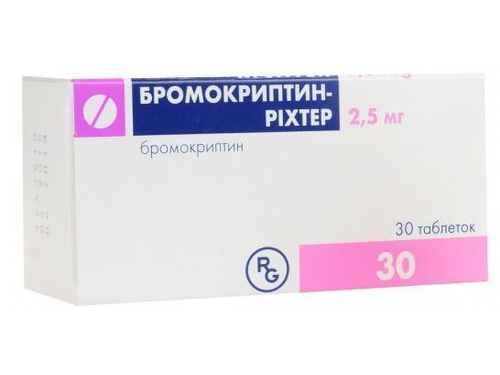 Ціни на Бромокриптин-Ріхтер табл. 2,5 мг №30