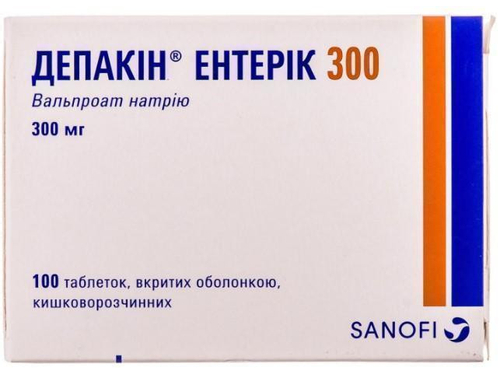 Ціни на Депакін Ентерік табл. в/о 300 мг №100 (10х10)