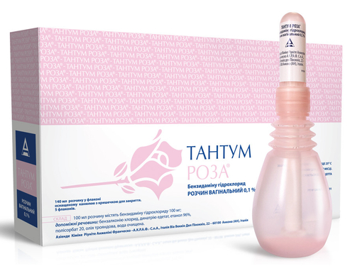Ціни на Тантум Роза розчин вагін. 0,1% фл. 140 мл №5