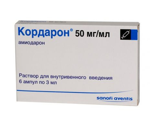 Ціни на Кордарон розчин для ін. 50 мг/мл амп. 3 мл №6