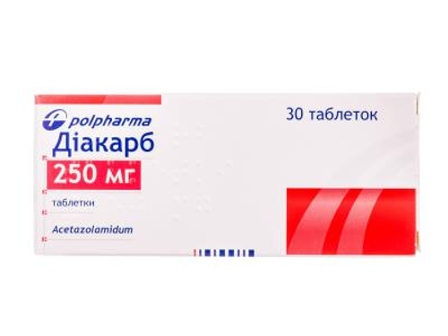 Цены на Диакарб табл. 250 мг №30 (10х3)