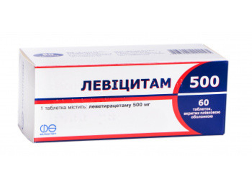 Ціни на Левіцитам 500 табл. в/о 500 мг №60 (10х6)