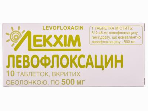 Ціни на Левофлоксацин табл. в/о 500 мг №10