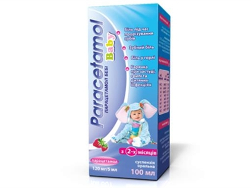 Ціни на Парацетамол Бебі сусп. орал. 120 мг/5 мл фл. 100 мл