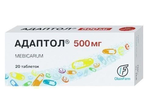 Адаптол табл. 500 мг №20 (10х2)