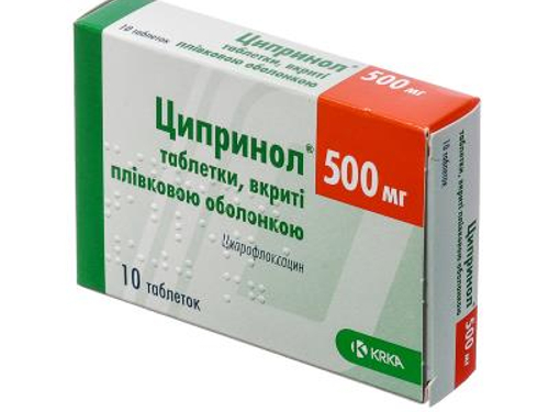 Цены на Ципринол табл. п/о 500 мг №10