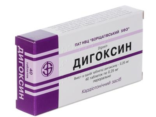Ціни на Дигоксин табл. 0,25 мг №40 (20х2)