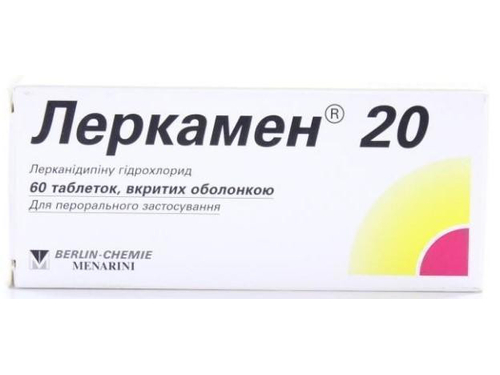 Цены на Леркамен 20 табл. п/о 20 мг №60 (10х6)