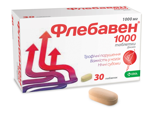 Ціни на Флебавен 1000 табл. в/о 1000 мг №30 (10х3)