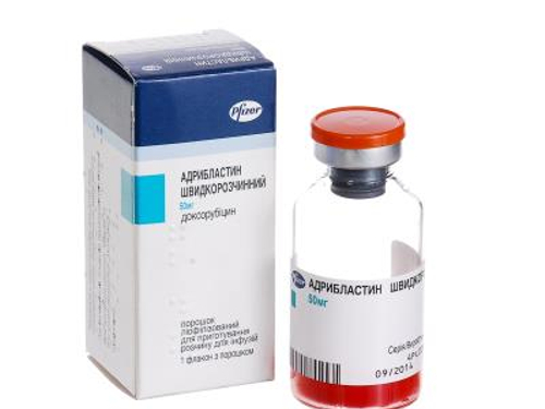 Адрибластин швидкорозчинний ліоф. для розчину для інф. по 50 мг №1
