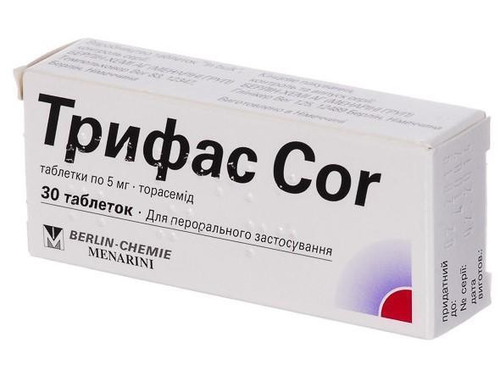 Ціни на Трифас COR табл. 5 мг №30 (10х3)
