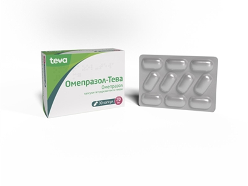 Цены на Омепразол-Тева капс. гастрорез. тверд. 20 мг №30 (10х3)