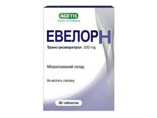 Ціни на Евелор H табл. 200 мг №30 (10х3)