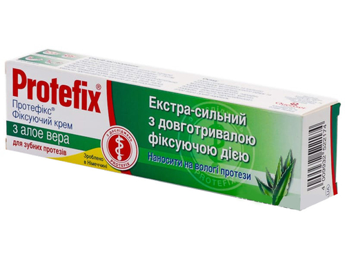 Ціни на Крем для фіксації зубних протезів Протефікс Алое вера 40 мл