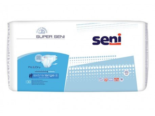 Ціни на Підгузки для дорослих Seni Super Extra Large розмір XL-4, 30 шт.