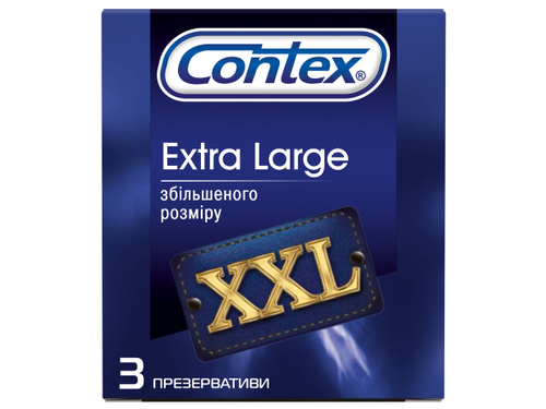 Ціни на Презервативи Contex Extra large XXL збільшеного розміру 3 шт.
