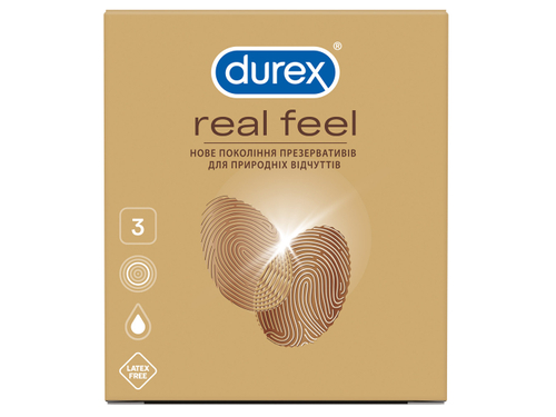 Ціни на Презервативи Durex Real Feel натуральні відчуття 3 шт.