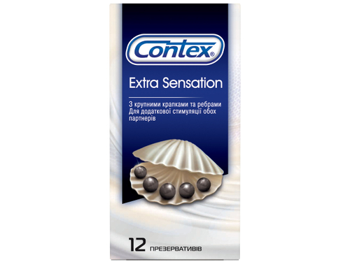 Ціни на Презервативи Contex Extra Sensation з великими крапками та ребрами 12 шт.