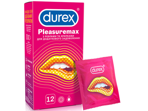 Ціни на Презервативи Durex Pleasuremax з ребрами та крапками 12 шт.