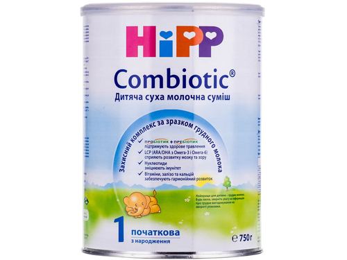 Ціни на Суха молочна суміш Hipp Combiotic 1 з народження 750 г