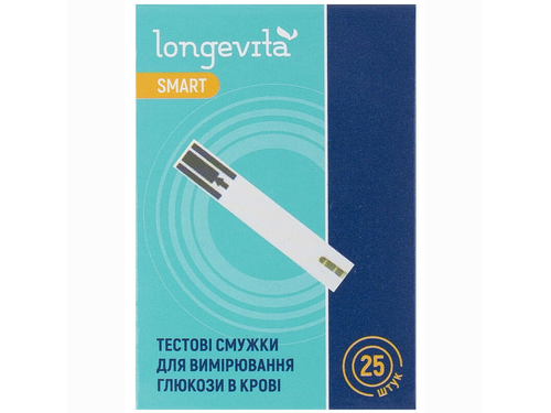 Ціни на Тест-смужки Longevita Smart для глюкометра 25 шт.