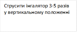 Струсити інгалятор 3-5 разів у вертикальному положенні